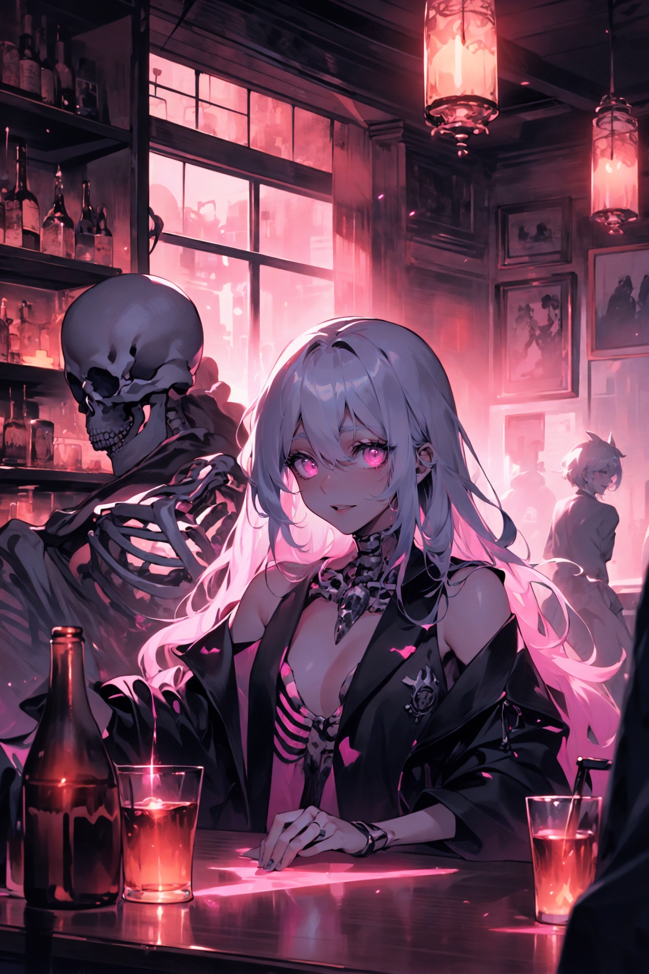 606247209521969927-3884711521-tavern scenes, charming personified skeleton, charming anime characters, i can't believe how beautiful this is, light magenta an.jpg